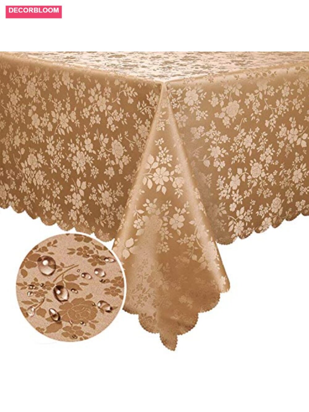 Waterproof Heavy Duty Vinyl Tablecloth, 60 x 84 Inch